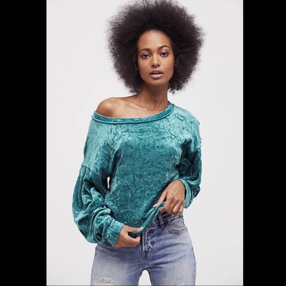 FREE PEOPLE velvet top - Picture 2 of 3